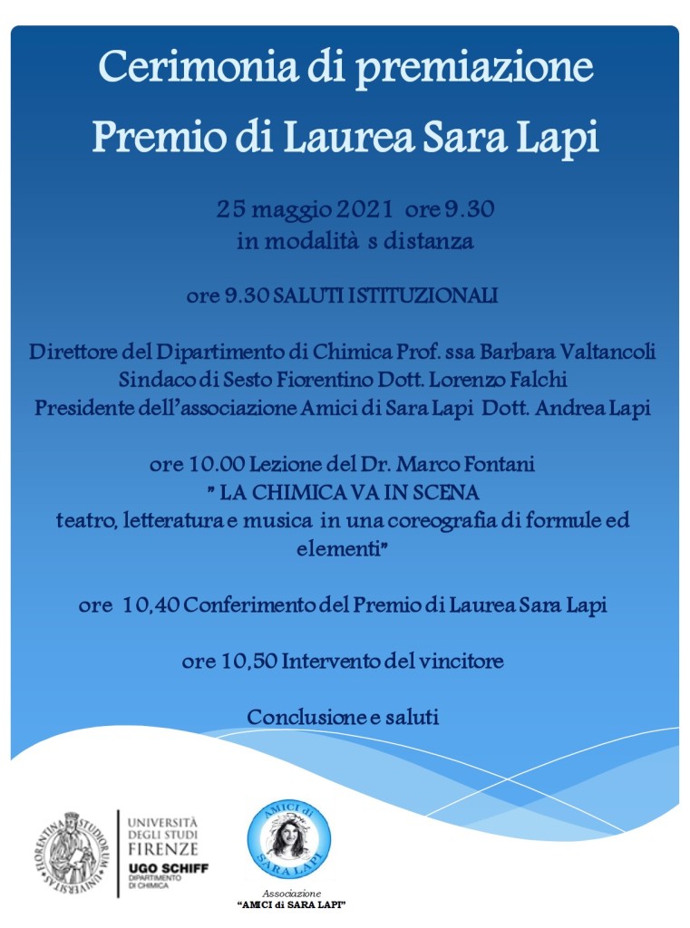 locandina premio di laurea sara lapi 2020